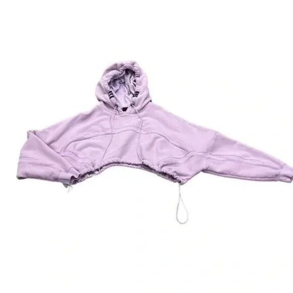 Adidas x Ivy Park Rodeo Pastel Purple Cropped Oversized Hoodie - Picture 6 of 10
